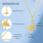 Fanci "Annie" Accent Butterfly 14K Yellow Gold Necklace Size