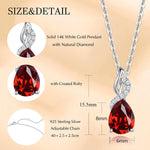 FANCIME "Timeless Heart" Ruby July Gemstone Sterling Silver Necklace Size
