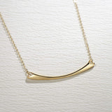 FANCIME "Hearty Smile" Bar 18K Real Solid Gold Necklace Detail