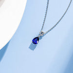 FANCIME Sapphire September Gemstone Sterling Silver Necklace Detail