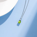 FANCIME "Ribbon" Peridot August Gemstone Sterling Silver Necklace Detail