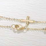 FANCIME "Emilia" Cross Gold Beads 14K Yellow Gold Bracelet Link