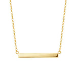 FANCIME "Simply Bar" Horizontal Gold Bar 14K Yellow Gold Necklace Main