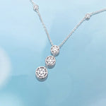 FANCIME "Blue Glow" Sterling Silver Blue and White CZ Dangling Necklace Back