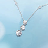 FANCIME "Blue Glow" Sterling Silver Blue and White CZ Dangling Necklace Back