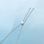 FANCIME "Crystal Blanc" Halo Setting Sterling Silver  Bracelet Chain