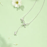 FANCIME "Dreamy Delight" Dangling Butterfly Sterling Silver Necklace