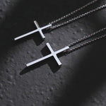FANCIME Men's Plain Polished Cross Sterling Silver Necklace Video
