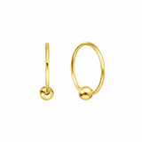 FANCIME Minimalist Ball 18k Yellow Gold Hoop Earrings Main