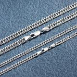 FANCIME Men's Cuban Link 24" Chain Sterling Silver Necklace Link
