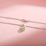FANCIME "Lucky Wishbone" Peridot August Gemstone Sterling Silver Necklace Back
