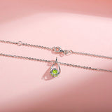 FANCIME "Lucky Wishbone" Peridot August Gemstone Sterling Silver Necklace Back
