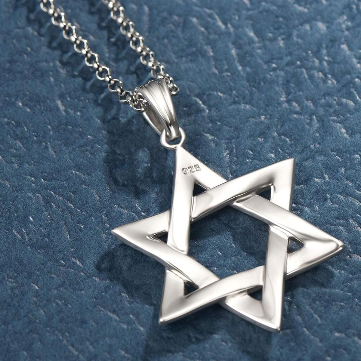 FANCIME Star of David Sterling Silver Necklace Detail