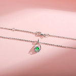 FANCIME "Lucky Wishbone"  Emerald May Gemstone Sterling Silver Necklace Back