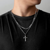 FANCIME Edgy Gothic Cross Sterling Silver Necklace Show