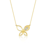 FANCIME "Little Fairy" Lab Grown utterfly 14k Yellow Gold Necklace Main