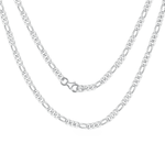 FANCIME 4MM Figaro Link Chain Basic Sterling Silver Necklace Main