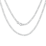 FANCIME 4MM Figaro Link Chain Basic Sterling Silver Necklace Main