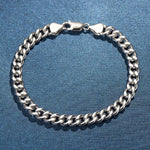 FANCIME Mens Cuban Link Chain Sterling Silver Bracelet Show