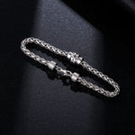 FANCIME Men's Wheat Link Chain Sterling Silver Bracelet Show
