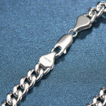 FANCIME Mens Cuban Link Chain Sterling Silver Bracelet Link