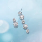FANCIME "Crystal Blanc" Pearl Sterling Silver Dangling Earrings Model Show
