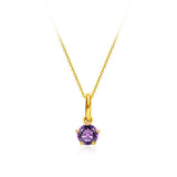 FANCIME Delicate February Birthstone Amethyst 18K Yellow Gold Necklace Main