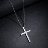 FANCIME Large Polishing Cross Sterling Silver Necklace Detail
