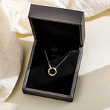 FANCIME "Mobius Circle" 14K Solid Yellow Gold Necklace Box