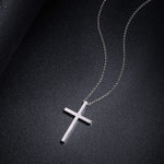 FANCIME Large Polishing Cross Sterling Silver Necklace Full