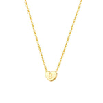 FANCIME Heart Initial Dainty Letter 14K Solid Yellow Gold Necklace B Main