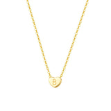 FANCIME Heart Initial Dainty Letter 14K Solid Yellow Gold Necklace B Main