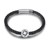 FANCIME COURAGE  Mens Leather Sterling Silver Bracelet Main