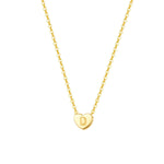 FANCIME Heart Initial Dainty Letter 14K Solid Yellow Gold Necklace D Main