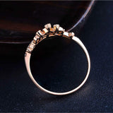 "Alice" 14K Rose Gold 0.1CTTW Diamond Tiara Princess Crown Ring