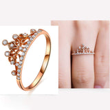 "Alice" 14K Rose Gold 0.1CTTW Diamond Tiara Princess Crown Ring