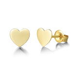 FANCIME Minimalist Heart 14K Yellow Gold Stud Earrings Main