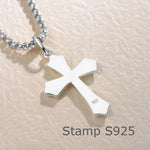 FANCIME Edgy Gothic Cross Sterling Silver Necklace Back