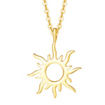 FANCIME Sun 14k Solid Yellow Gold Necklace Main