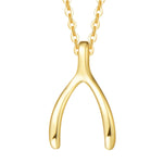 FANCIME Wishbone 14K Yellow Gold Necklace Main