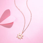FANCIME Sun 14k Solid Yellow Gold Necklace Full