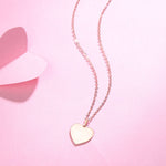 FANCIME Polished Heart 14K Rose Gold Necklace Show