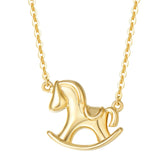 FANCIME "Trojan Horse" Adorable 14K Yellow Gold Necklace Main