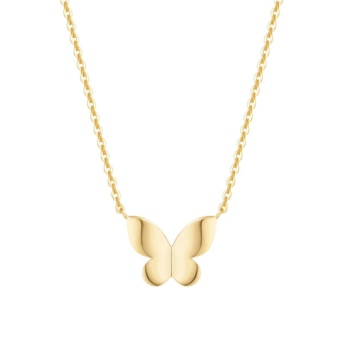 FANCIME "Dreamy Butterfly" 14K Yellow Gold Necklace