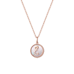 FANCIME Letter Initial Dainty 14K Rose Gold Necklace E Main