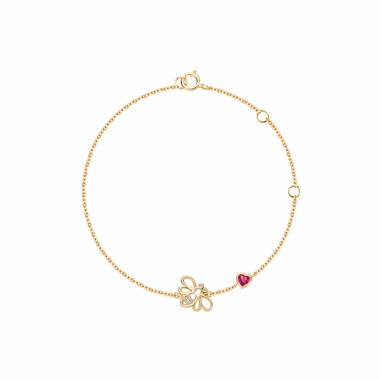 FANCIME "Be Bright" Dainty Bee 14K Yellow Gold Bracelet