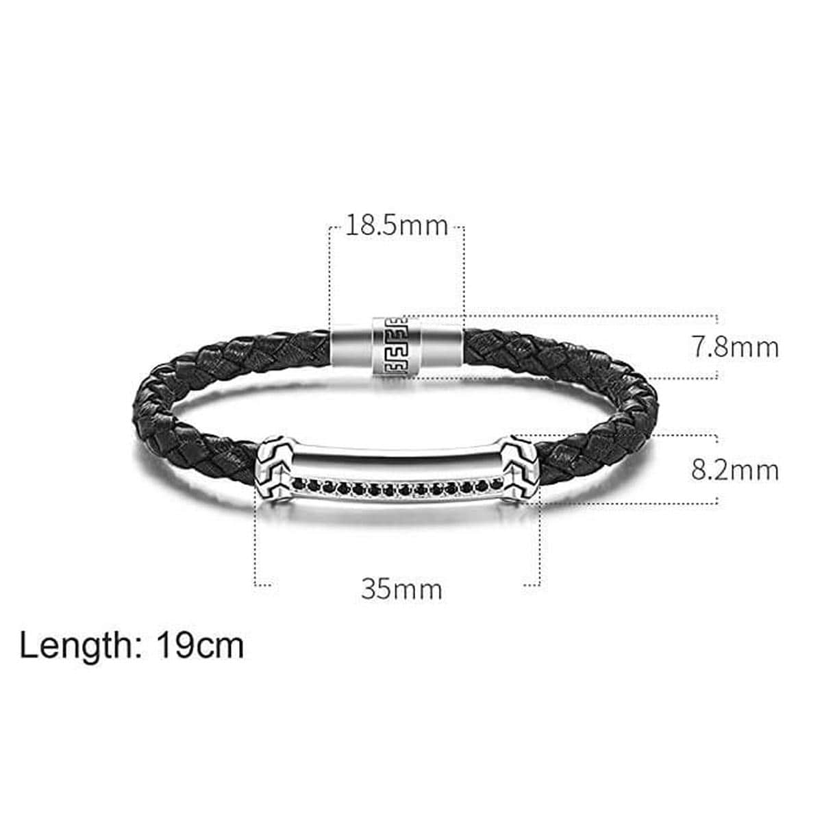 FREEDOM 925 Sterling Silver Real Calf Leather Bracelet