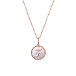 FANCIME Letter Initial Dainty 14K Rose Gold Necklace F Main