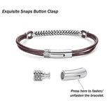FANCIME FOOTPRINT Mens Leather Sterling Silver Bracelet  Link