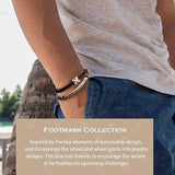 FANCIME FOOTPRINT Mens Leather Sterling Silver Bracelet  Model